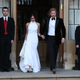Meghan, Duchess of Sussex, and Prince Harry, Duke of Sussex, leave Windsor Castle after their wedding to attend an evening reception on May 19, 2018, in Windsor, England.